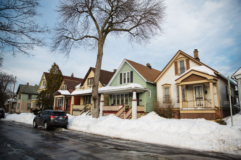 Houses lining the streets of Milwaukee